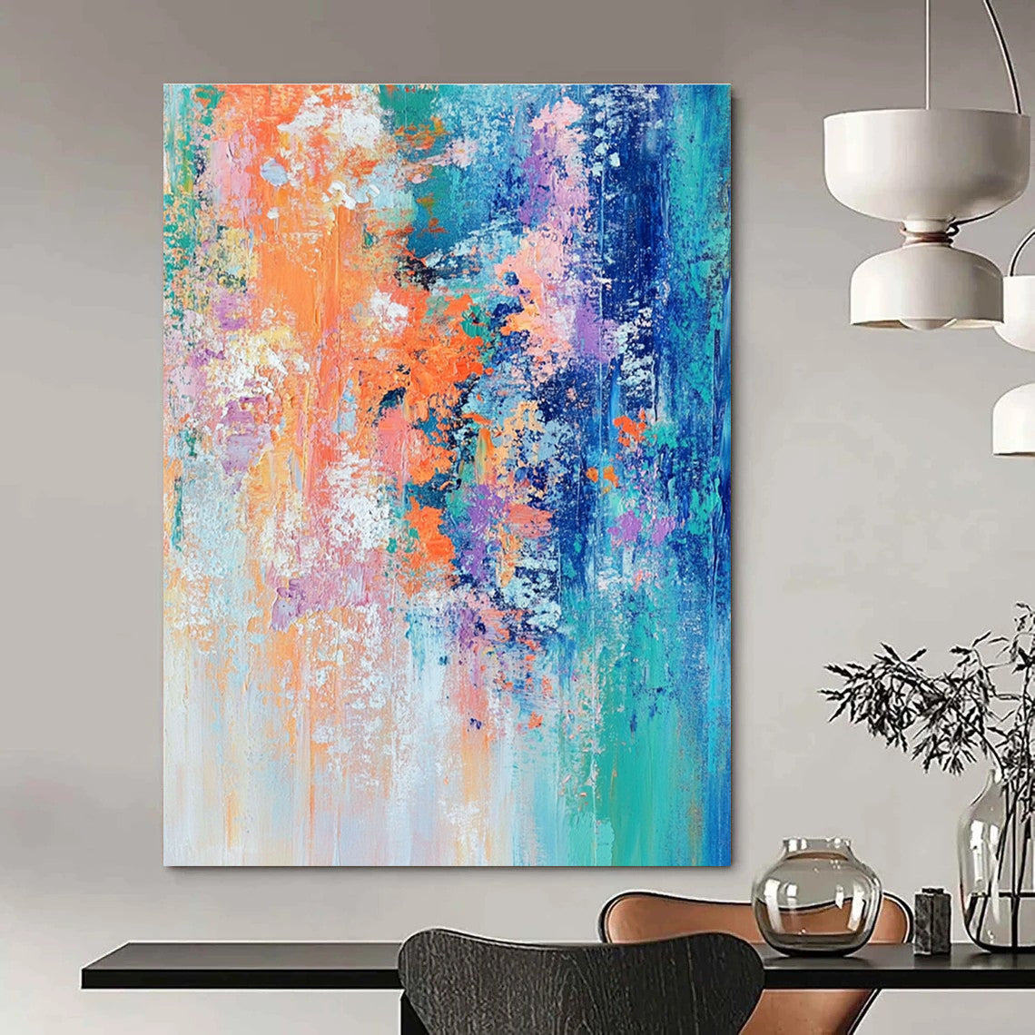 Vibrant Color Fusion Abstract Painting for Modern Spaces GAB0660