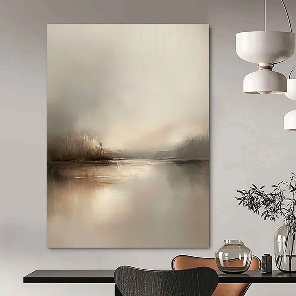Misty Lake Abstract - Dreamy Landscape Abstract Art GAB0516
