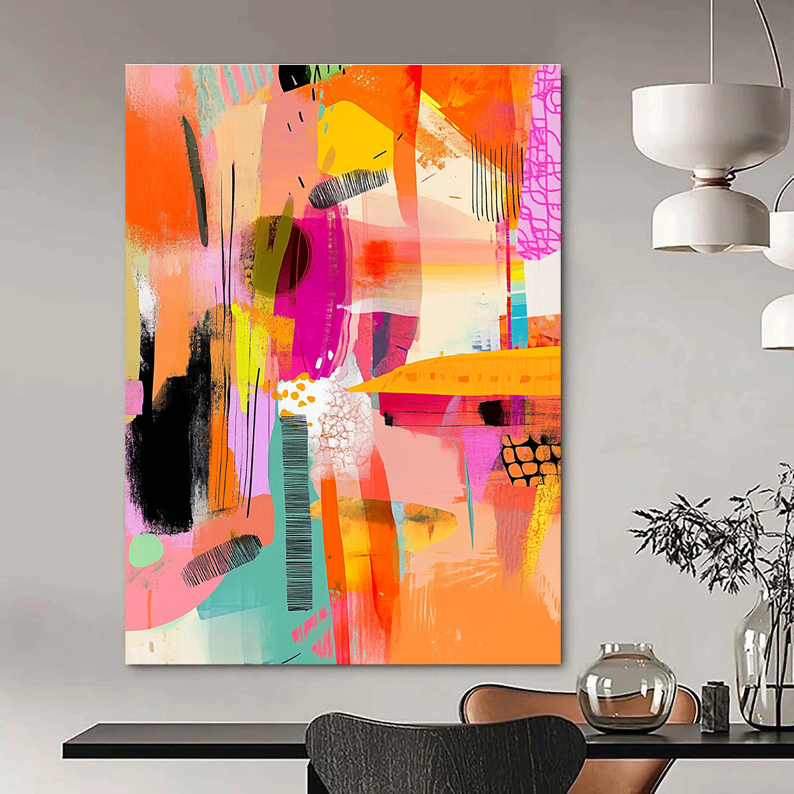 Vibrant Color Collage Abstract - Energetic Modern Abstract Art GAB0481