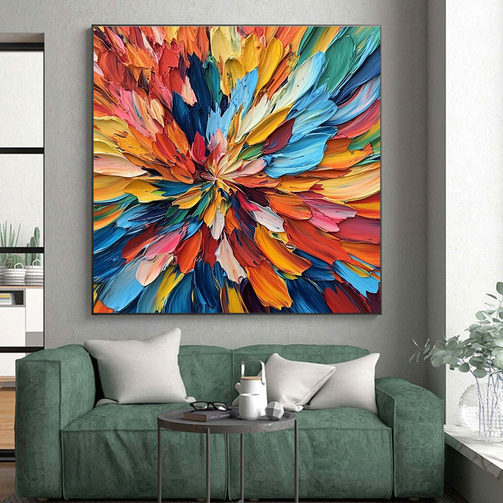 Colorful Flower - like Abstract Painting with Vivid Blossom WINK302