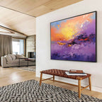 Purple Sunset Abstract Painting for Dreamy Spaces YHT083