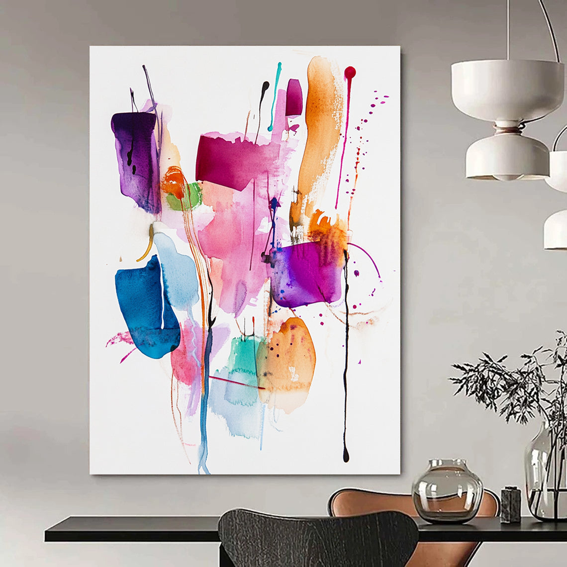 Colorful Drip Composition Abstract Painting for Art - Loving Studios GAB0992