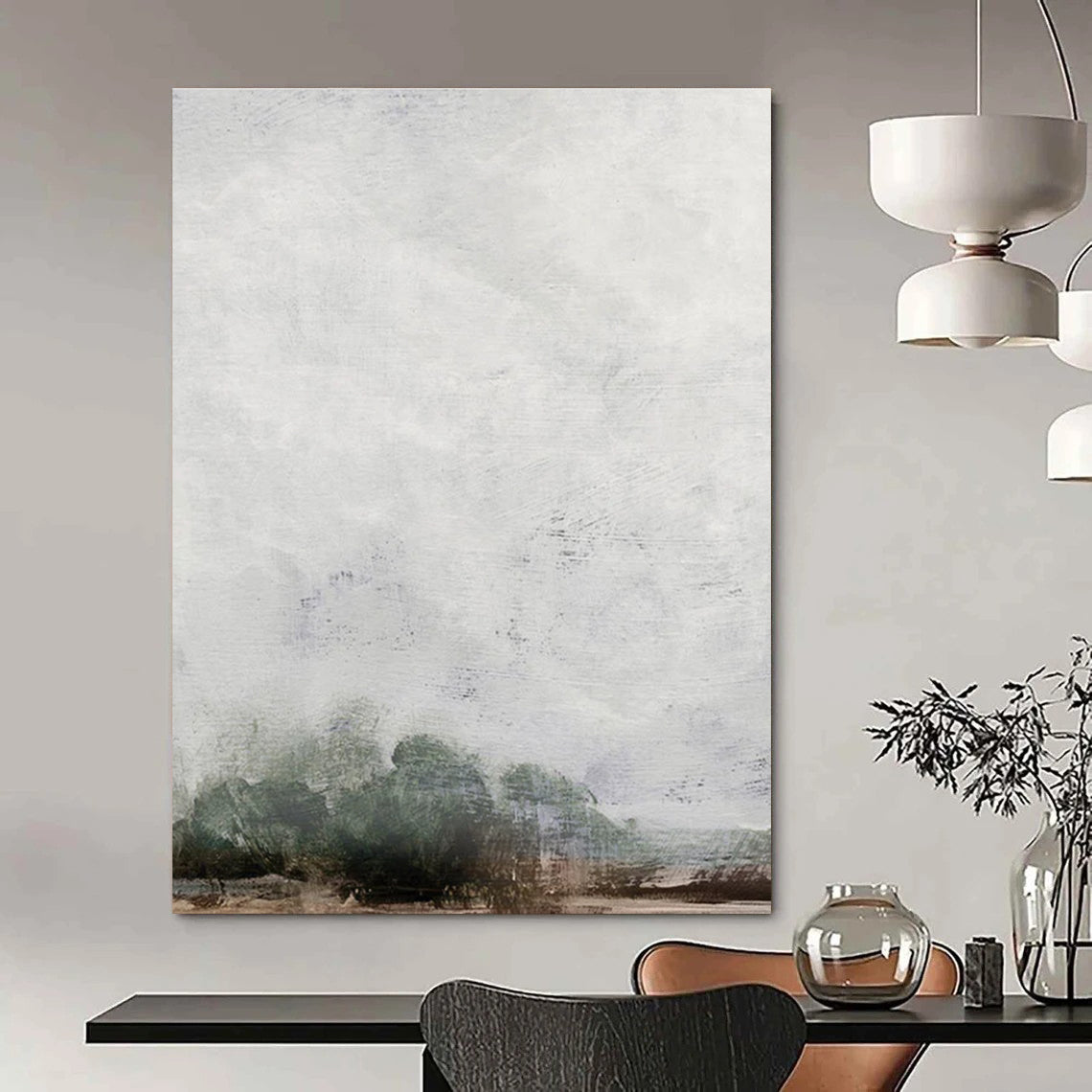 Ethereal Misty Landscape Abstract for Serene Bedrooms HENG221
