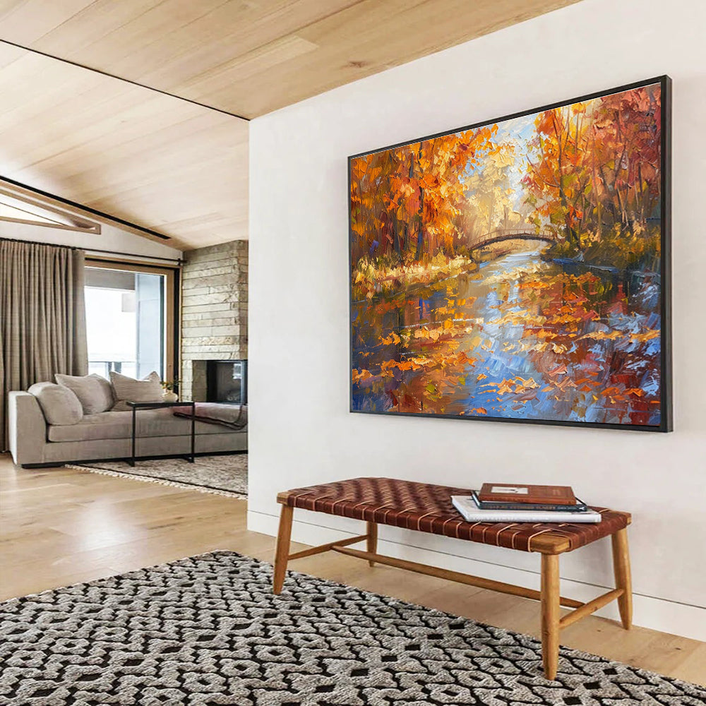 Autumn Forest Abstract Painting for Cozy Cabins YHT196