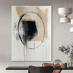 Black and Beige Abstract Painting for Minimalist Interiors GAB0721