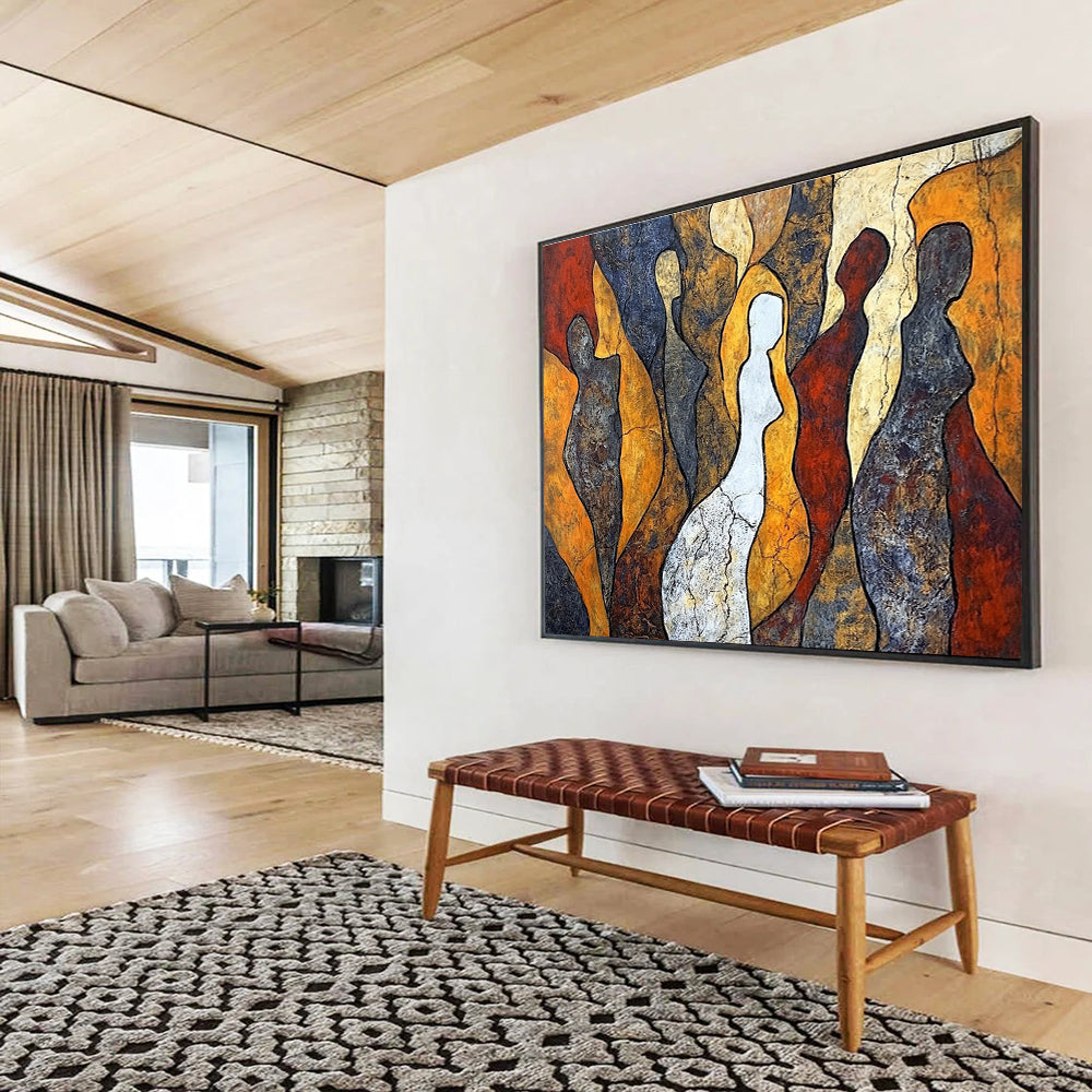 Earth - Toned Abstract Figures  Timeless Humanity ABS112