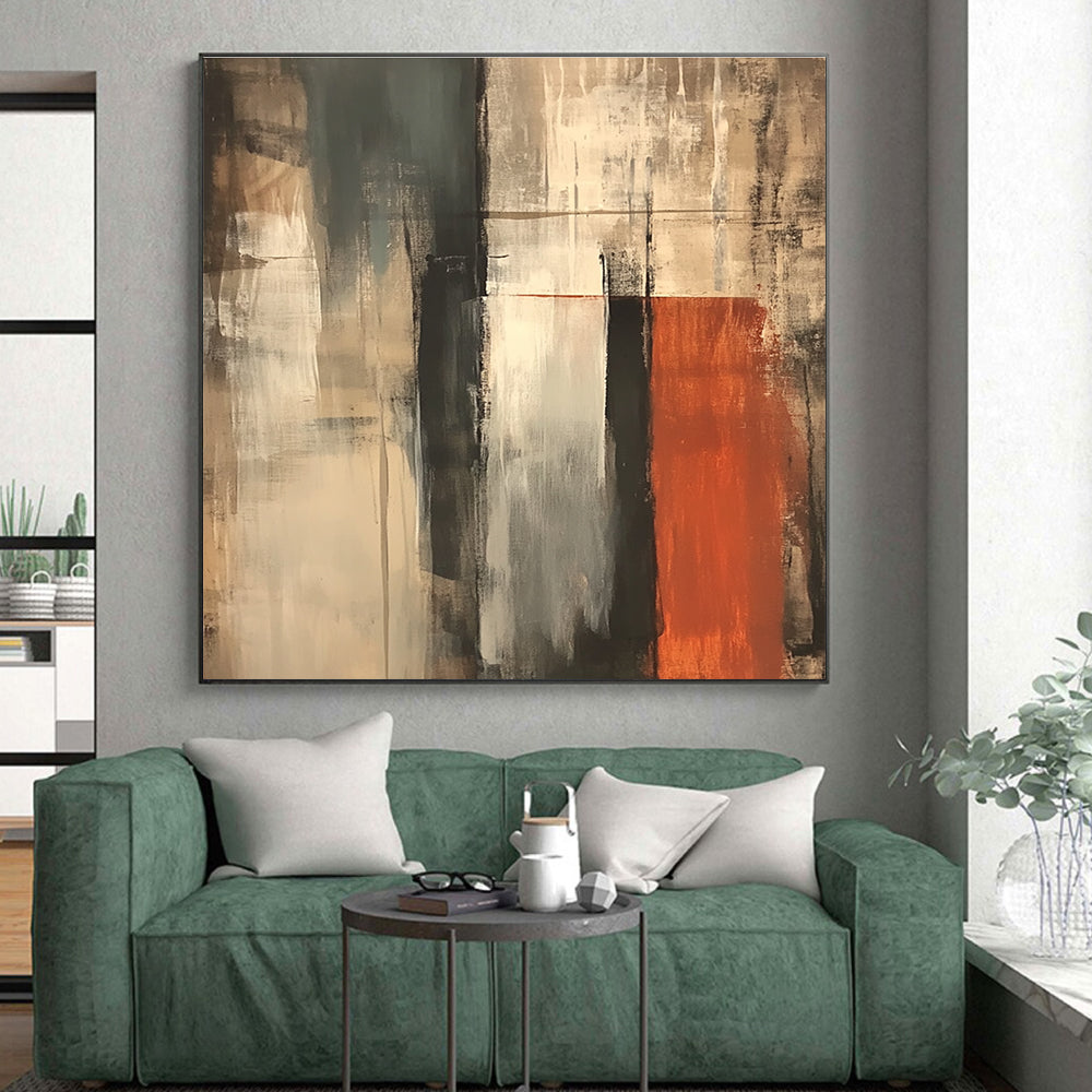 Multitone Vertical Abstract Painting with Textured Dynamism WINK229