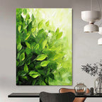 Lush Green Leaf Texture Abstract Painting of Verdant Abundance GAB0189