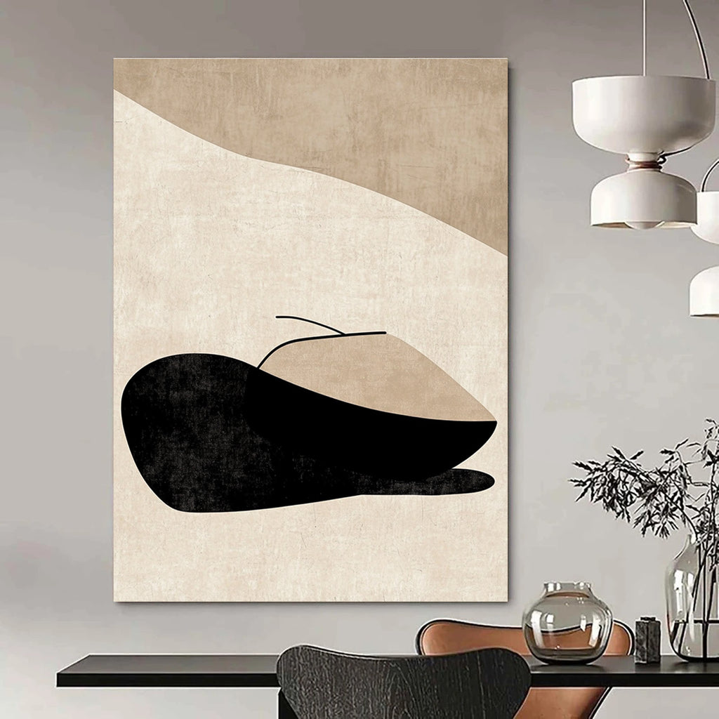 Beige Minimalist Geometric Art - Calm Abstract Composition GAB0436
