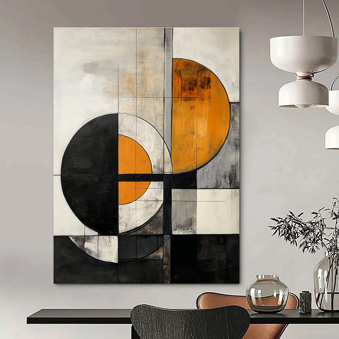 Overlapping Circle Abstract - Symmetrical Abstract Painting GAB0659