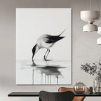 Bird in Contemplation Abstract Painting with Subtle Reflections GAB0024