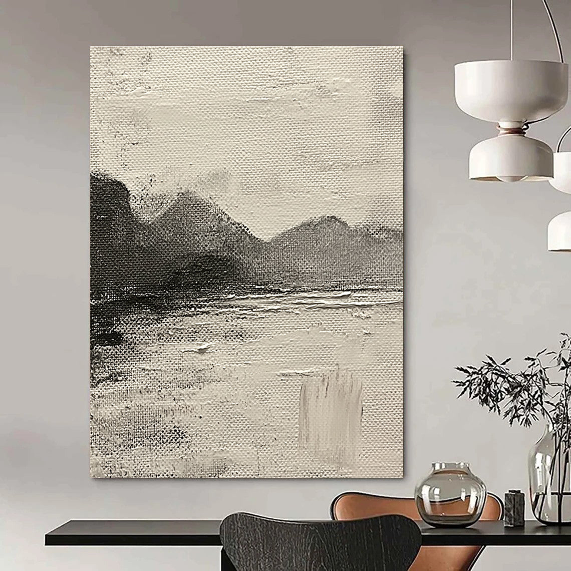 Monochromatic Abstract Landscape Painting for Minimalist Galleries GAB1115