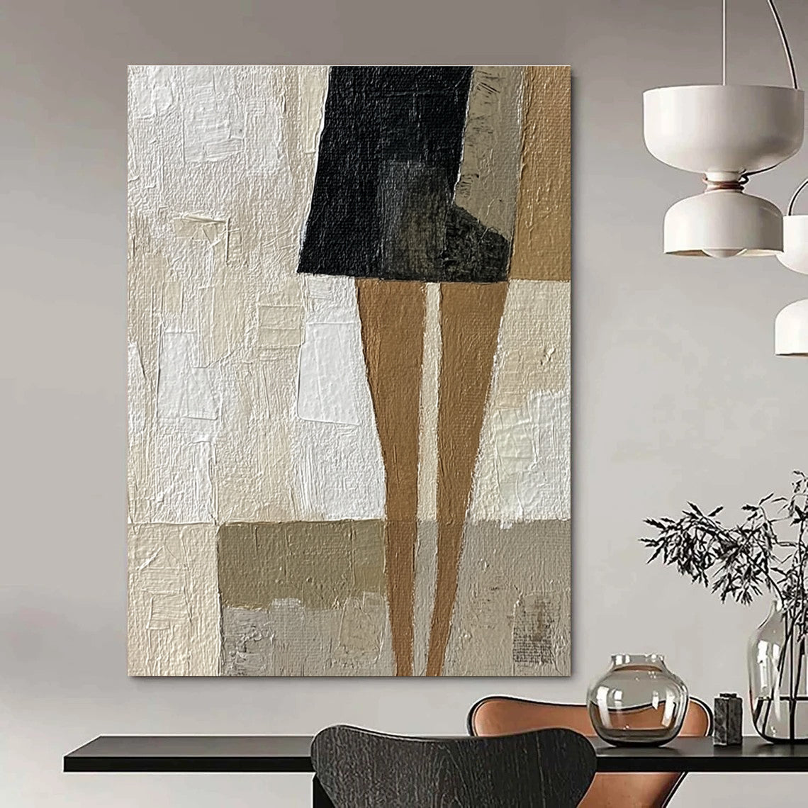 Abstract Figure Collage Abstract Painting for Bohemian - Style Dressing Rooms GAB1367