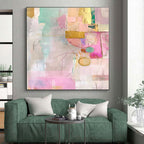 Pastel and Gold Collage Abstract Painting with Delicate Luxury WINK202