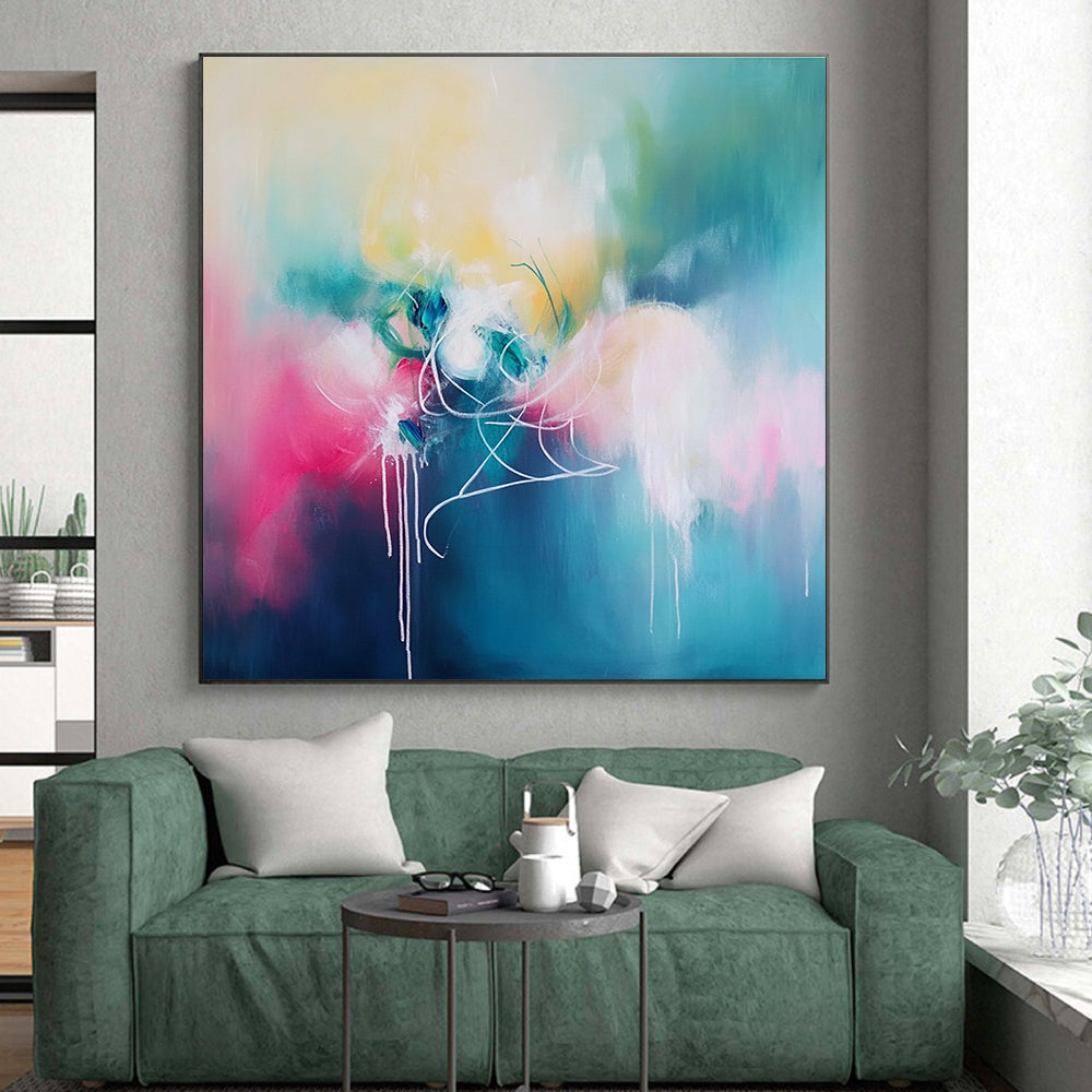 Vivid Color Abstract Painting with Fluid Lines WINK815