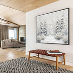 Textured Snow Forest Abstract Painting for Contemporary Art Galleries YHT422