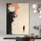Thought - Provoking Solitary Figure Abstract Painting for Contemplative Spaces GAB0686