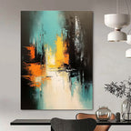 Urban Night Abstract Painting for Modern City - Lover’s Penthouses GAB0945
