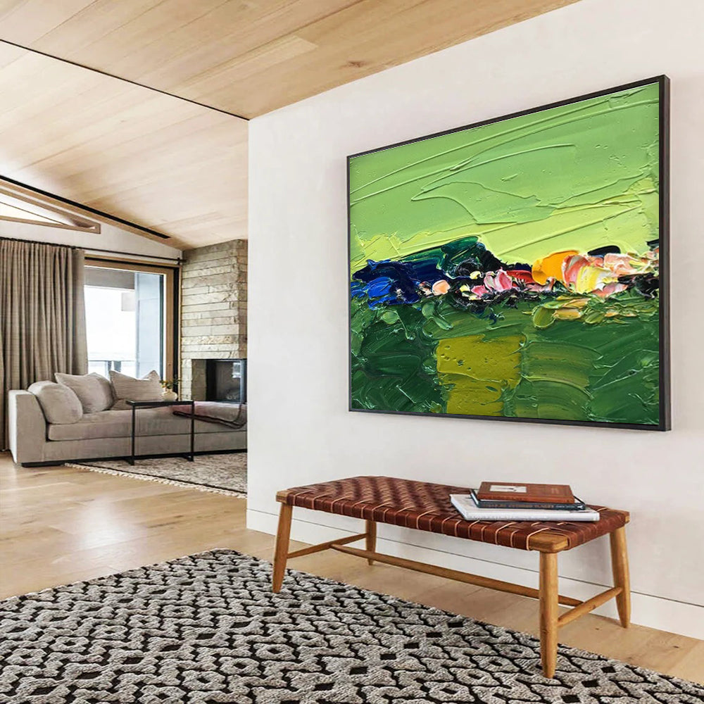 Green Abstract Painting for Modern Art Galleries YHT436
