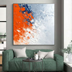 Textured Orange - Blue Abstract Painting with Dynamic Layers WINK495