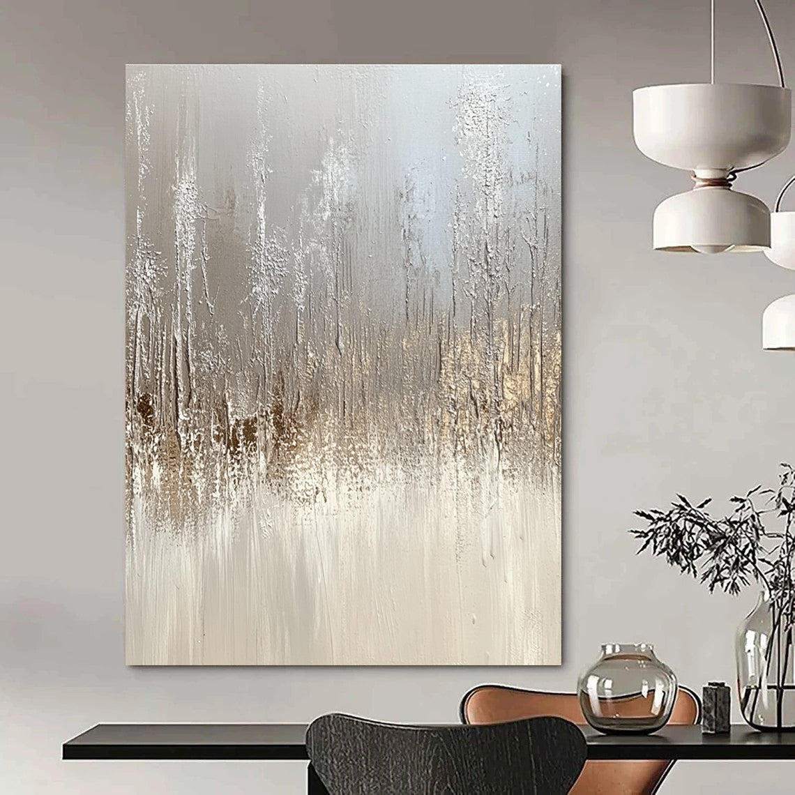 Textured Gray Landscape Abstract Painting GAB0304