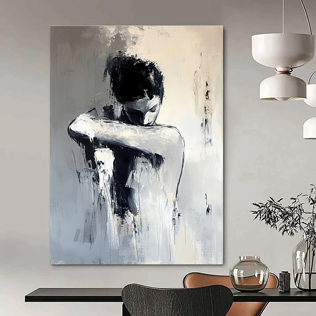 Contemplative Figure - Expressive Abstract Painting GAB0578