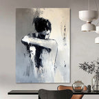 Contemplative Figure - Expressive Abstract Painting GAB0578