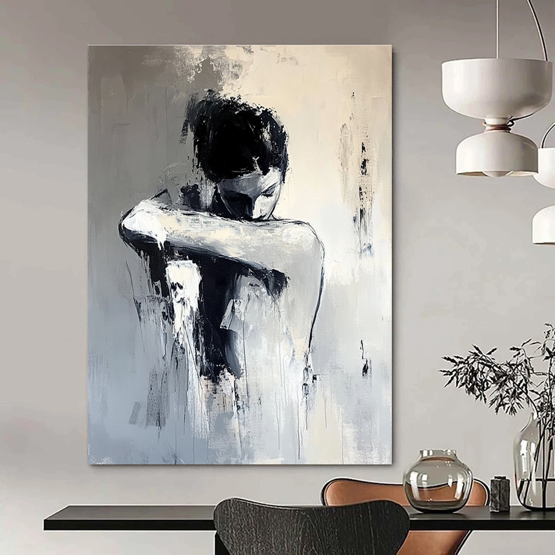 Contemplative Figure - Expressive Abstract Painting GAB0578