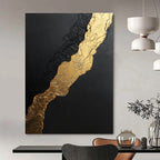 Black and Gold Abstract Painting for Luxurious Dining Rooms GAB0756