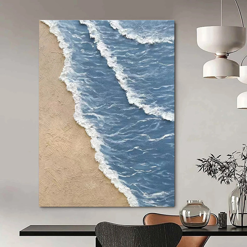 Aerial Beach Wave Abstract Painting for Beach - Lover Homes HENG333