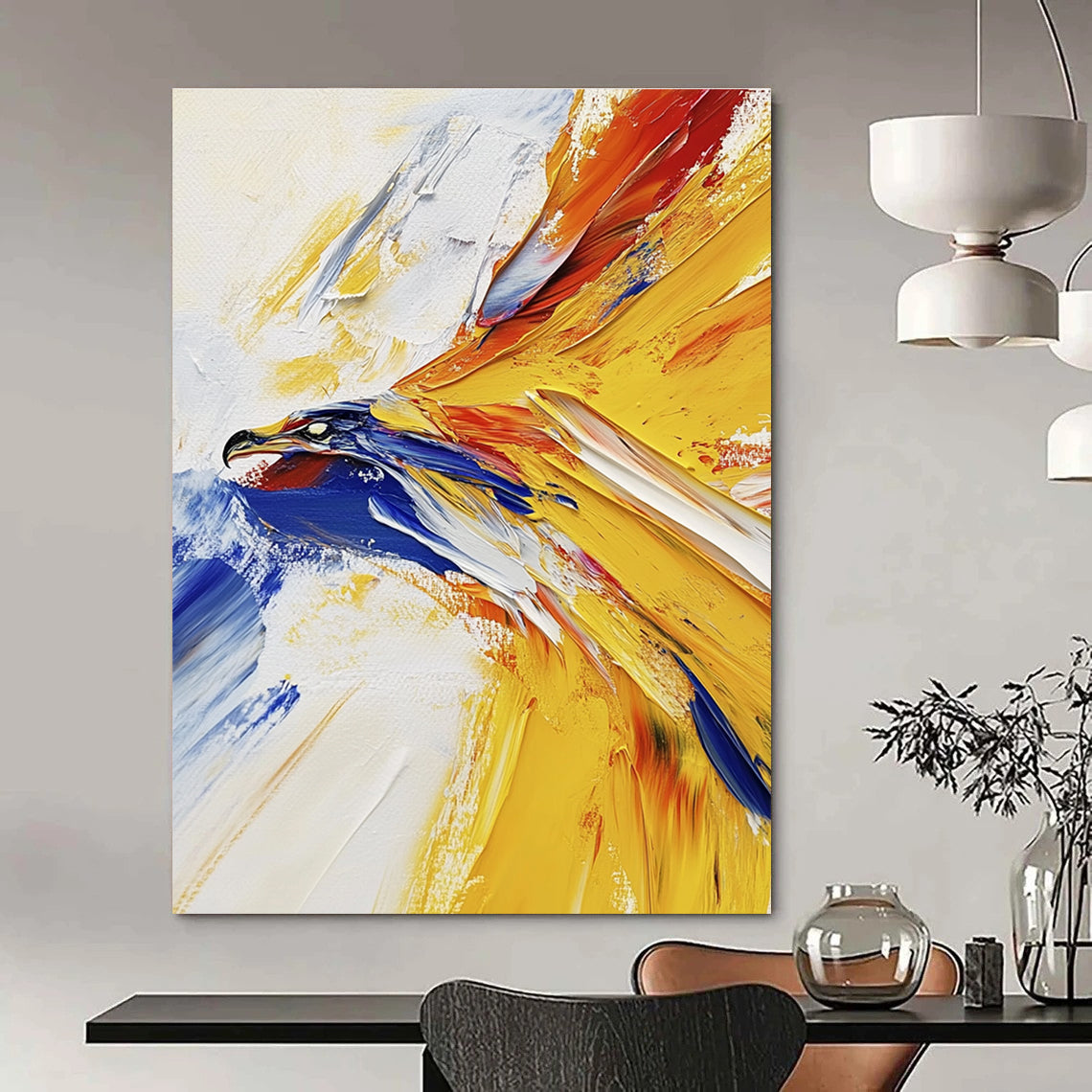 Colorful Eagle - Themed Abstract Painting for Patriotic Spaces GAB0900