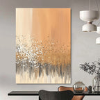 Golden Glitter on Peach Abstract Painting of Luxurious Sparkle GAB0114