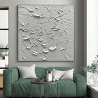 White Textured Surface Abstract Painting with Subtle Depth WINK093