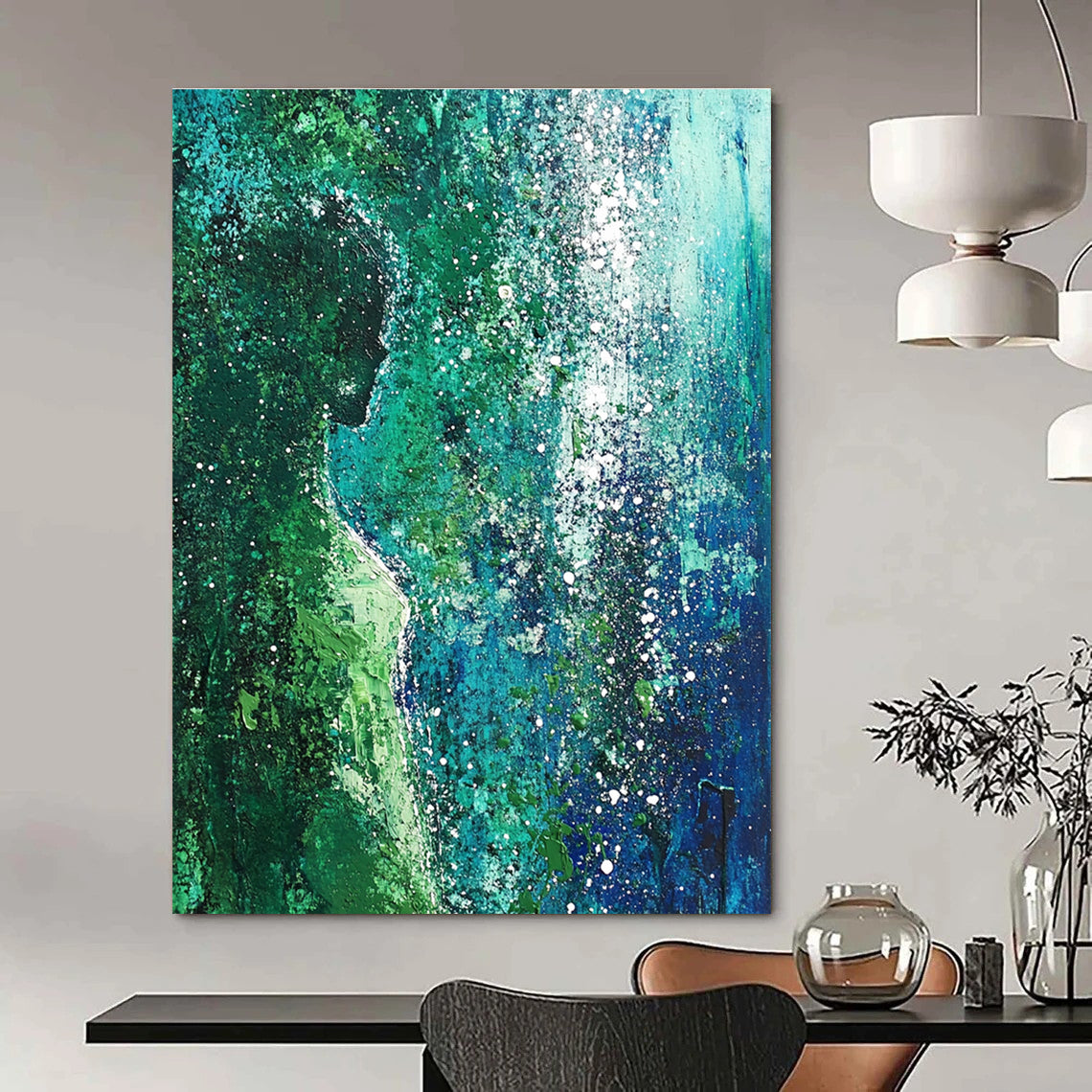 Hidden Figure in Green - Enigmatic Nature Abstract Art GAB0506