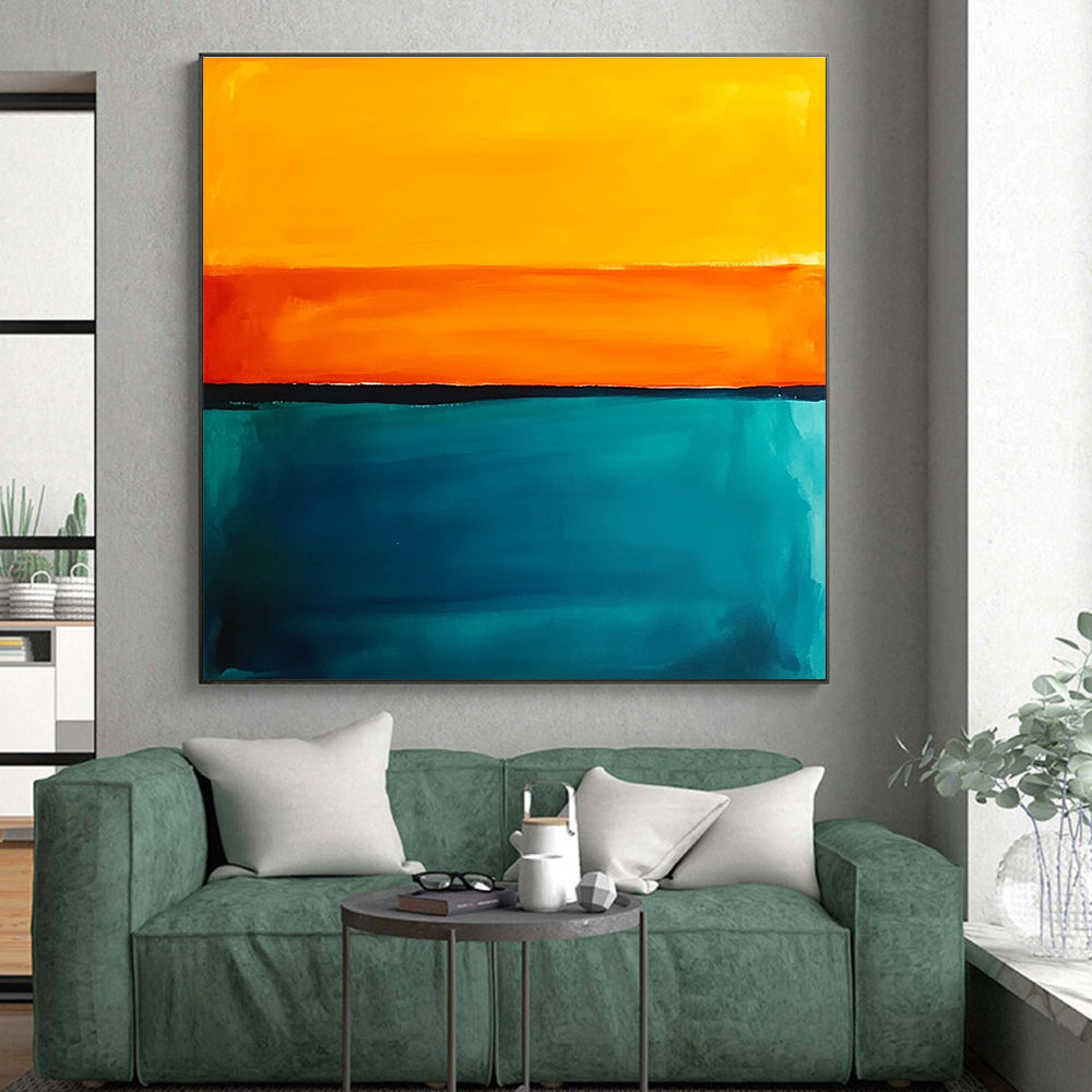 Sunset - Inspired Color Bands Abstract Painting with Warm Radiance WINK222