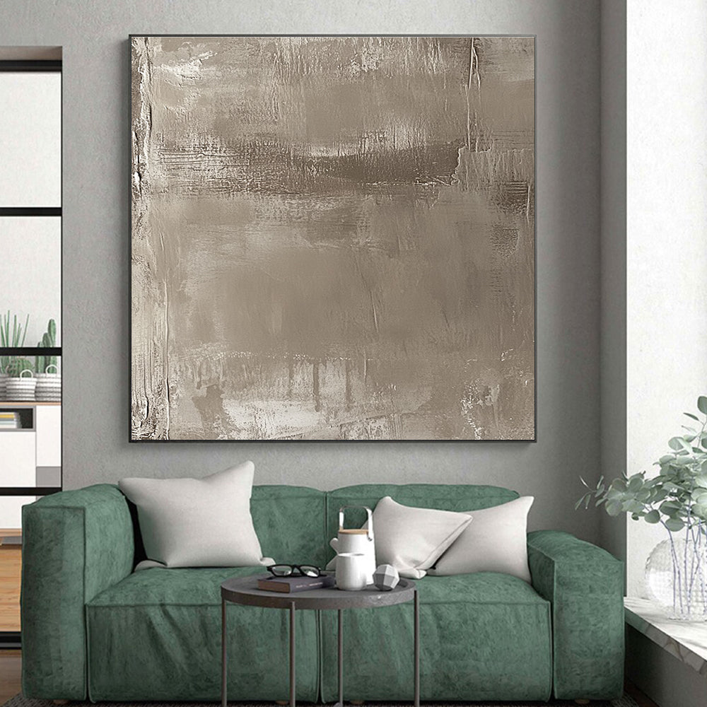 Beige Textured Layers Abstract Painting with Understated Sophistication WINK103