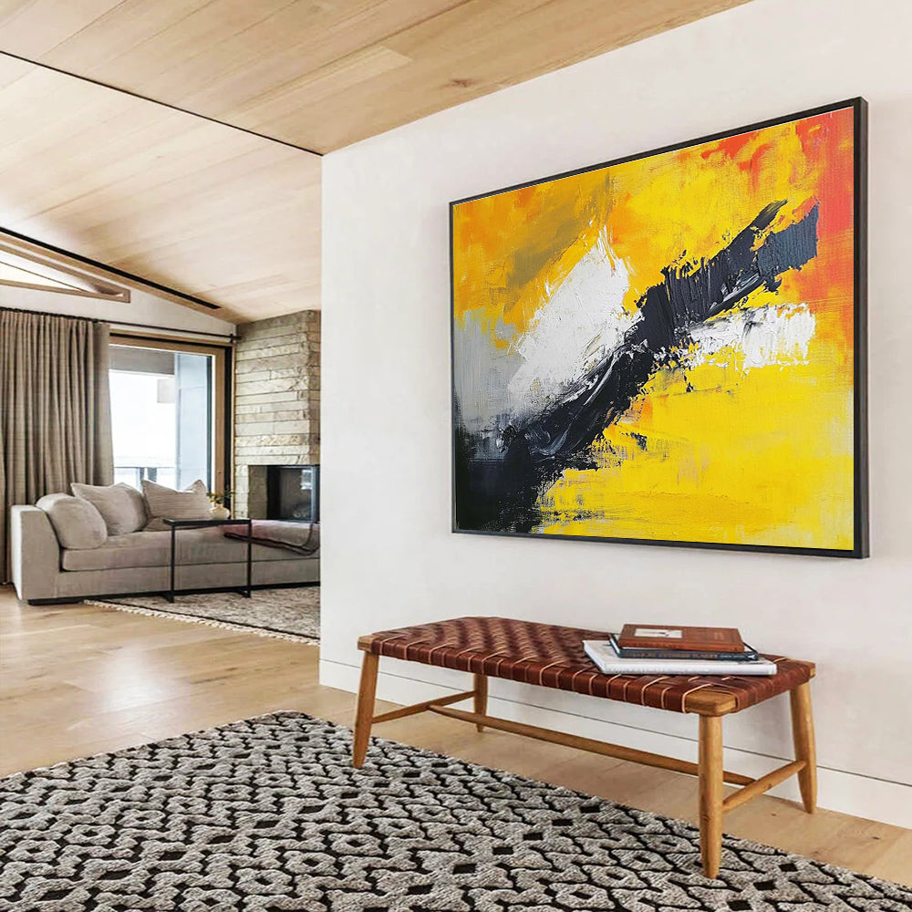 Dynamic Color Clash Abstract Painting with Bold Expressive Strokes ABS551