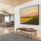 Pastel Landscape with Color Blocks Abstract Painting with Soft Harmony ABS575