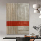 Minimalist Stripe Abstract Painting for Scandinavian - Style Interiors HENG007