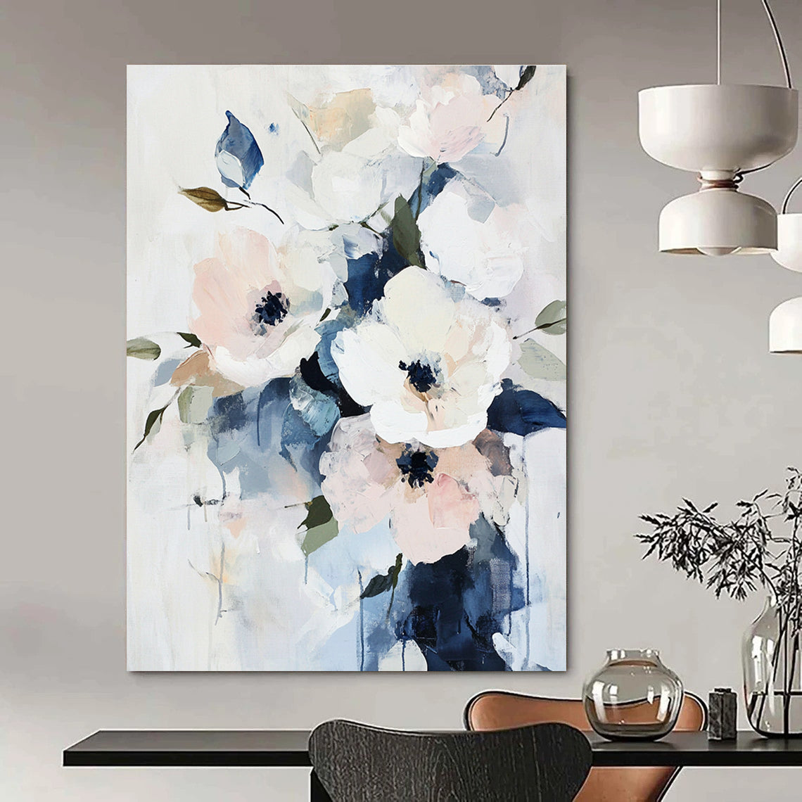 Soft Floral Abstract - Delicate Botanical Abstract Painting GAB0490