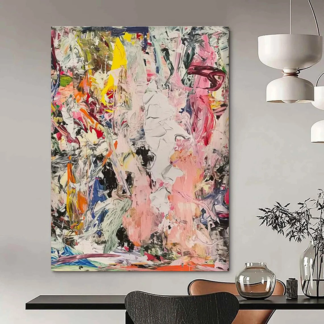 Chaotic Color Fusion Abstract Painting for Contemporary Art Galleries HENG097