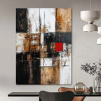 Earth Tone Geometric Abstract Painting for Rustic - Chic Cafes GAB0856