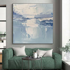Textured Blue Abstract Painting with Calming Depths WINK761