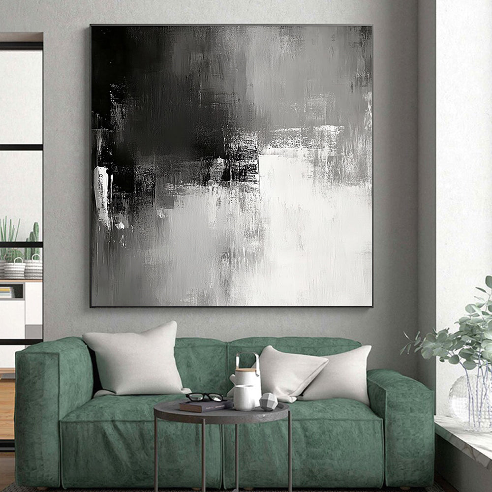 Gray Abstract Textures Painting with Subtle Depth WINK347