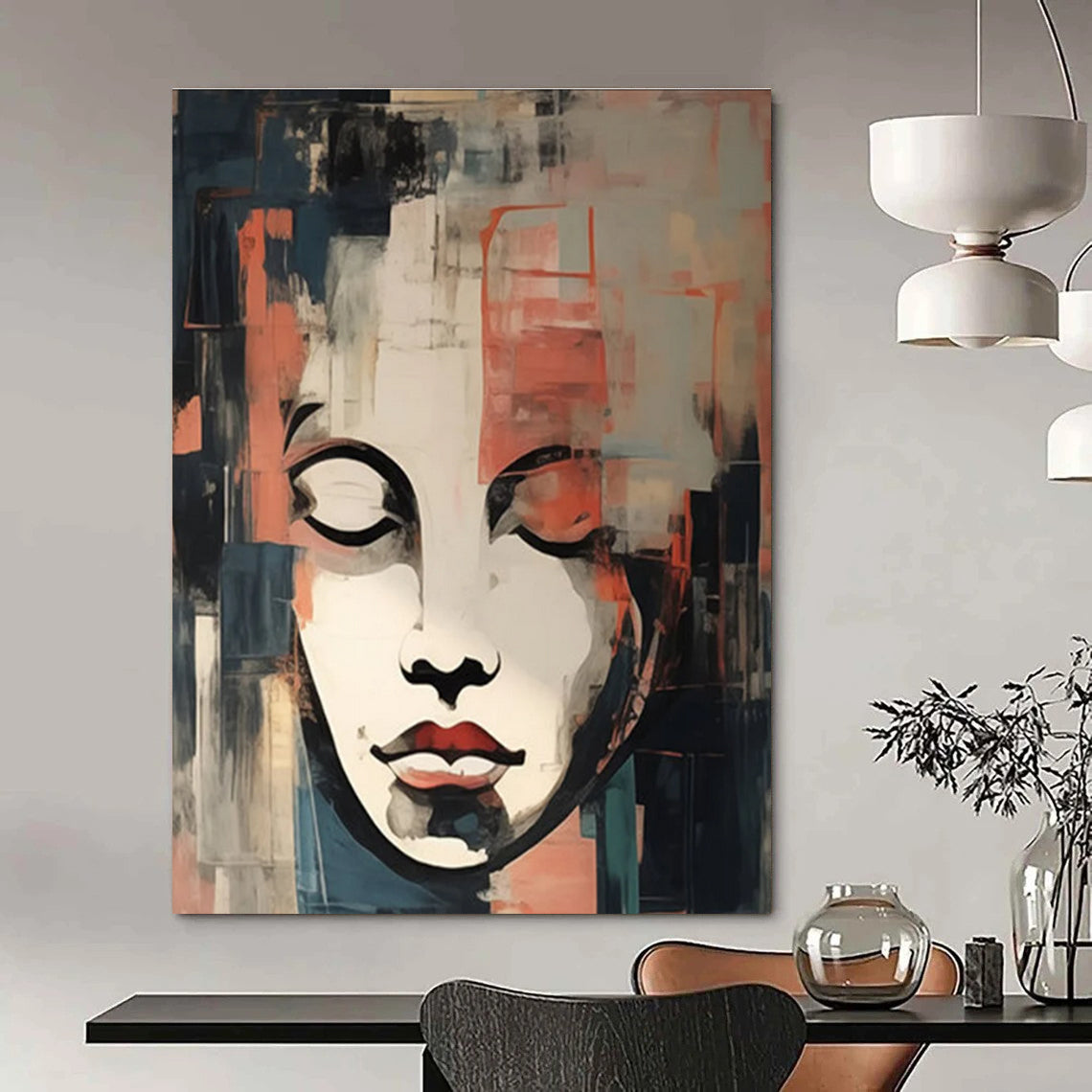 Abstract Face Composition Painting for Contemporary Art Galleries HENG124