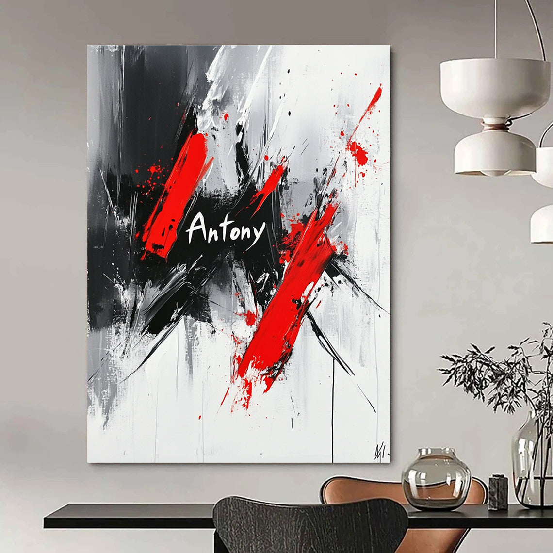 Bold “Antony” Abstract Energetic Graphic Abstract Painting GAB0289