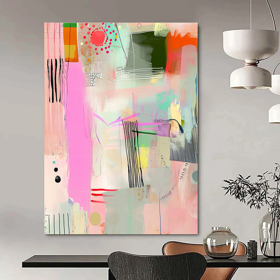Colorful Pastel Abstract Painting for Whimsical - Styled Boutiques GAB1053
