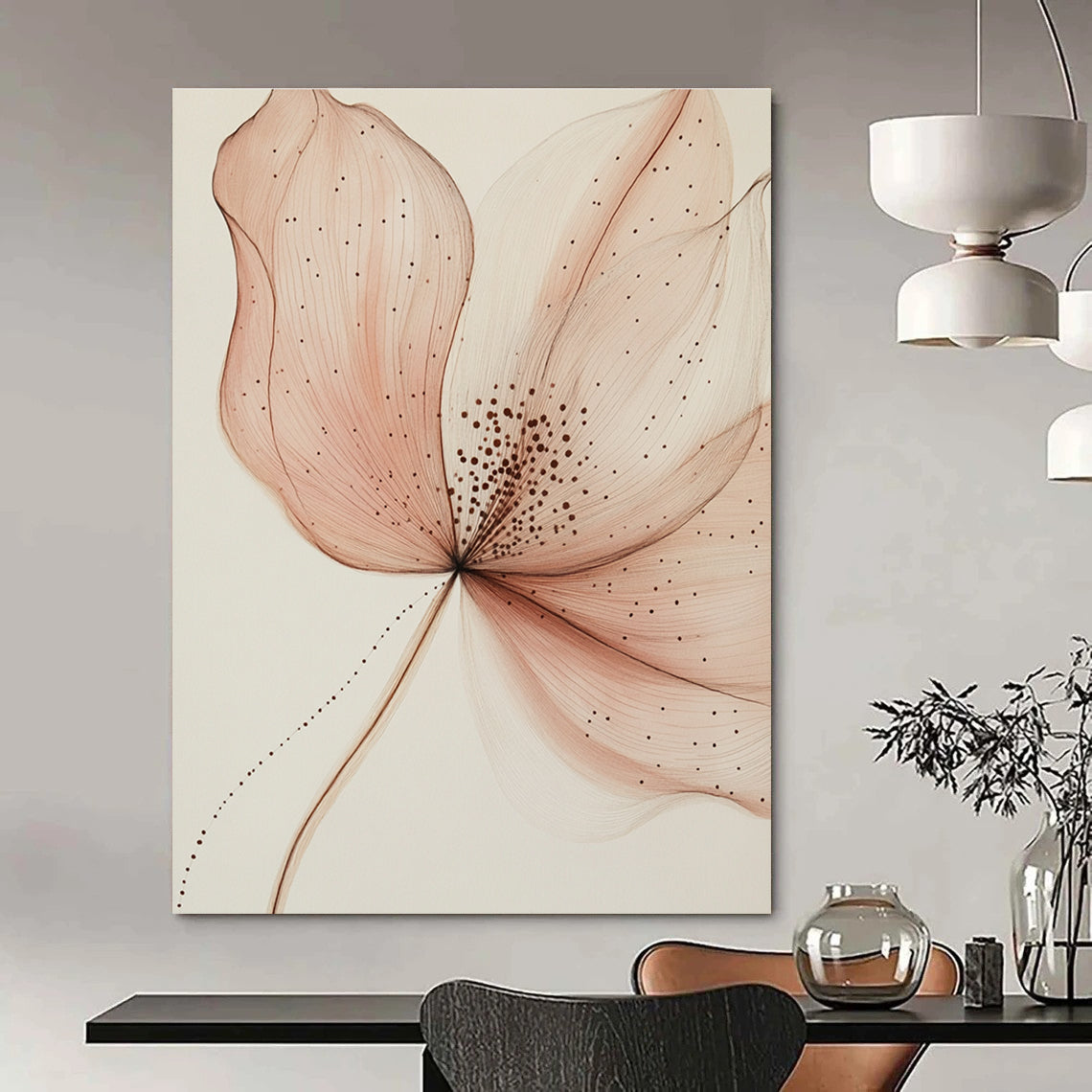 Delicate Flower Drawing Intricate Botanical Abstract Art GAB0352