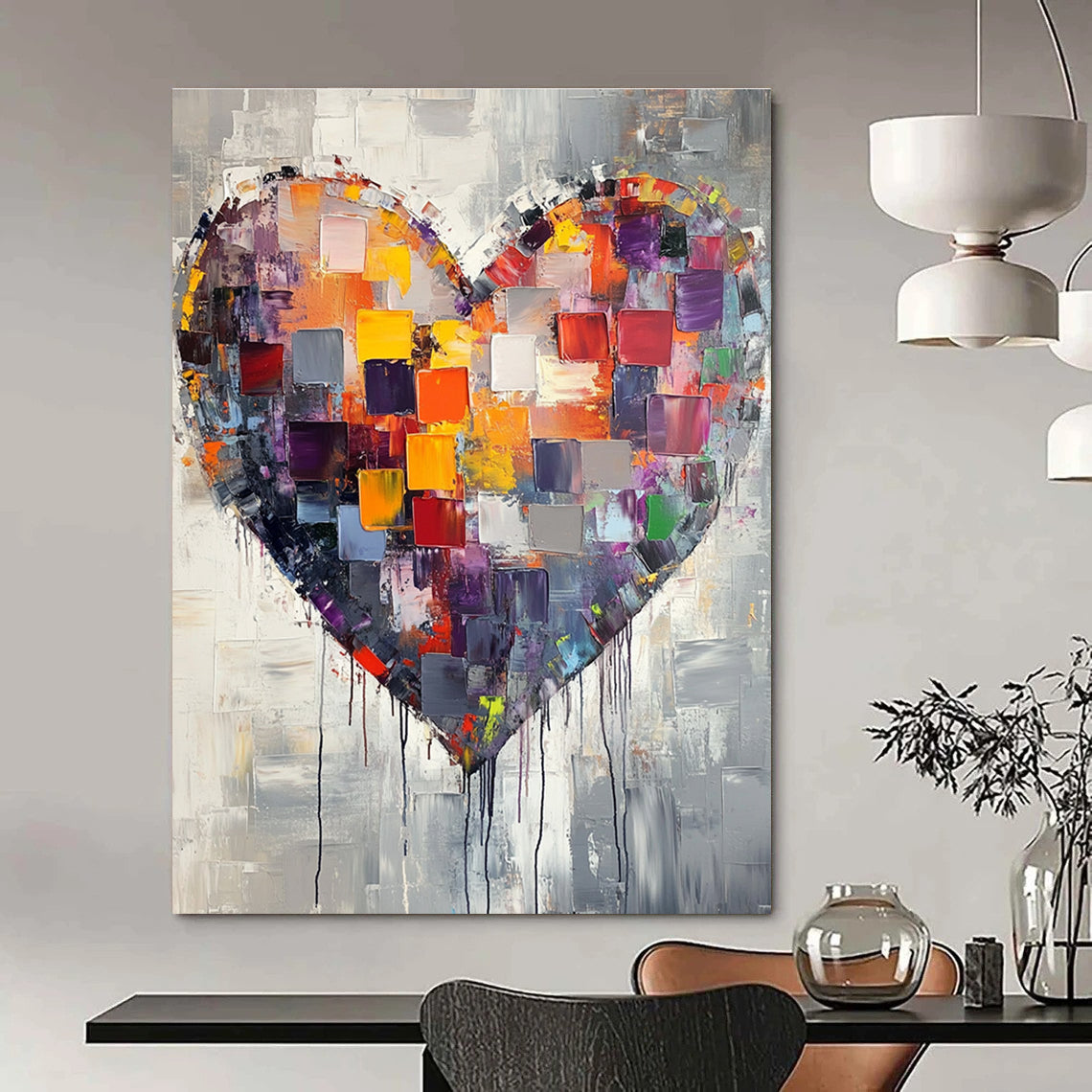 Colorful Heart Abstract - Vibrant Emotion - Filled Art GAB0510