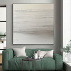 White Textured Layers Abstract Painting with Minimalist Depth WINK129